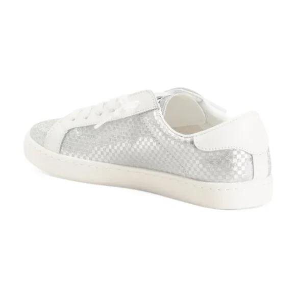 NEW VINTAGE HAVANA Carla Checkered Fashion Sneakers for women silver 264mn - Picture 2 of 2